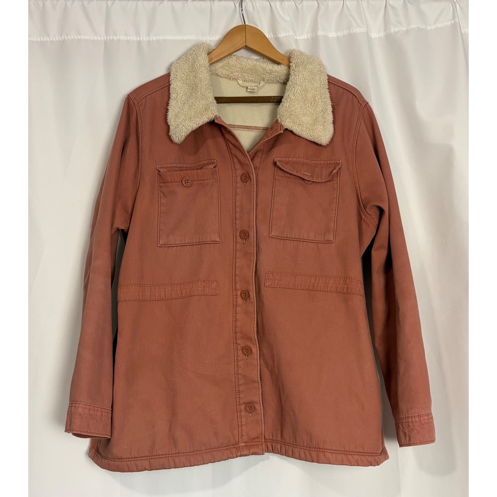 Hang Ten Womens XXL Terracotta Sherpa Lined Utility Barn Jacket Clay Pink Cotton
